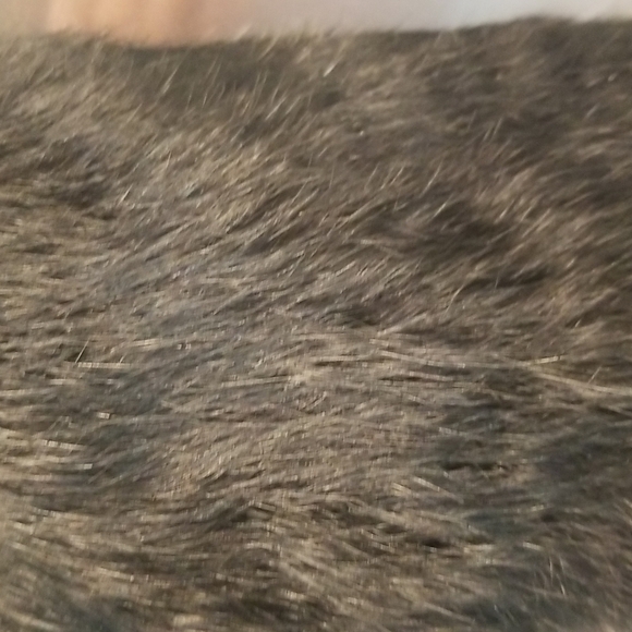 💕LOVE TOKEN💕 Murray Genuine Real Rabbit Fur Sleeve Denim Jacket Coat ~ Black M - Picture 11 of 16